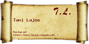 Tani Lajos névjegykártya