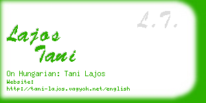 lajos tani business card